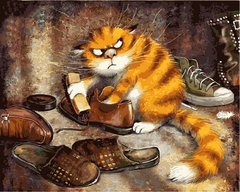 Купить Раскраски по номерам Недовольный кот  в Украине
