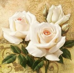 Купити Білі троянди. Набір для алмазної вишивки квадратними камінчиками.  в Україні
