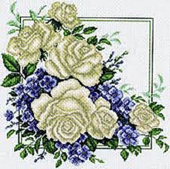 Купити Троянди з фіалками. Набір для алмазної вишивки квадратними камінчиками  в Україні