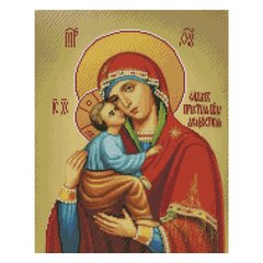Купити Акафістна ікона Пресвятої Богородиці Набір для алмазної мозаїки круглими камінчиками  в Україні