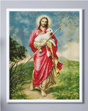 Купити Алмазна мозаїка 40х50 Ісус з ягням  в Україні
