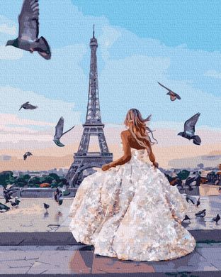 Купити Картина розфарбування по номерах Прогулянка по Парижу 40 х 50 см (без коробки)  в Україні