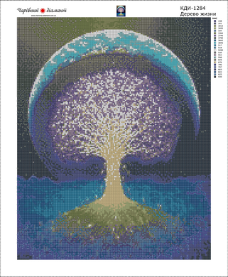 Купити Дерево життя-3 Алмазна вишивка повна закладка, квадратні камені  в Україні