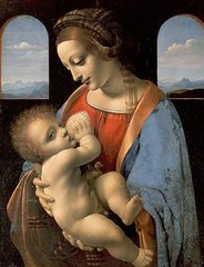 Купить Алмазная мозаика с полной закладкой полотна Богородица с младенцем худ. Leonardo da Vinci  в Украине