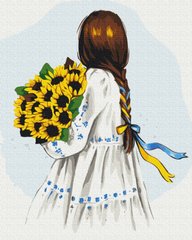 Купити Квіти України Патріотична картина за номерами без коробки  в Україні