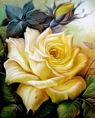 Купить Алмазная мозаика Желтая роза 40х50см  в Украине