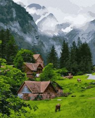 Купить Живопись по номерам Горы в Швейцарии ( без коробки )  в Украине