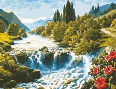 Купить Картина по номерам большого размера 50 х 65 см Волшебный водопад  в Украине