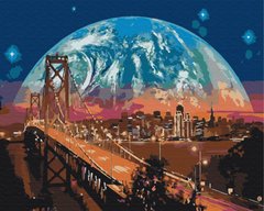 Купить Картина антистрес по номерам Луна над Сан-Франциско Без коробки  в Украине