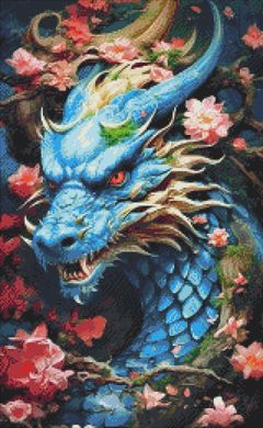 Купить Голубой дракон Алмазная мозаика, квадратные камни  в Украине