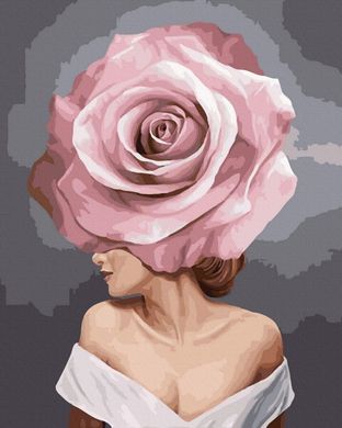 Купити Картина за номерами без коробки Дівчина-троянда  в Україні