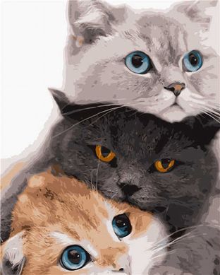 Купити Малювання картин за номерами (без коробки) Три котика  в Україні