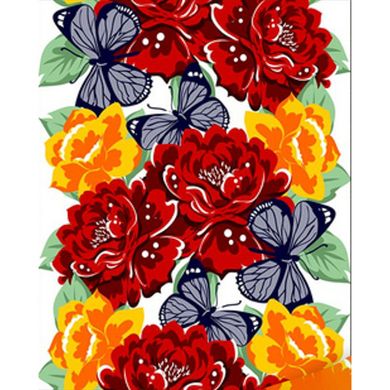 Купить Цветочный орнамент с бабочками Набор для алмазной картины На подрамнике 40х50  в Украине