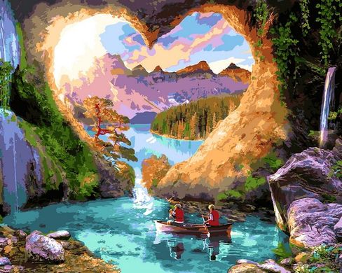 Купить Пещера любви Антистрес раскраска по номерам 40 х 50 см  в Украине