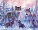 Семья волков с волчатами Мозаика квадратными камнями на подрамнике, Да