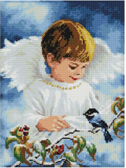 Купить Алмазная мозаика Ангелочек мальчик 30х40  в Украине