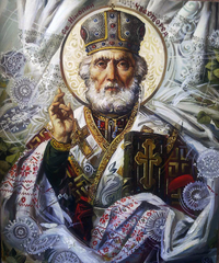 Купить Святой Николай Чудотворец Алмазная мозаика 60 х 50 см  в Украине