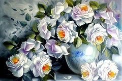 Купити Алмазна вишивка Білі троянди  в Україні