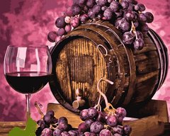 Купить Вино в дубовой бочке Антистрес раскраска по номерам 40 х 50 см  в Украине