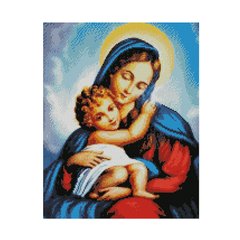 Купити Алмазна картина по номерам круглими камінчиками Божа Матір  в Україні