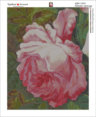 Купити Діамантова мозаїка без підрамника Рожева троянда 40х50 см  в Україні