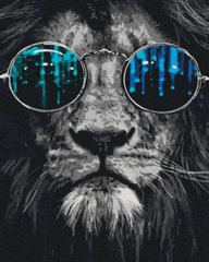 Купити Лев в окулярах Картина розфарбування по номерах  в Україні