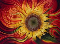 Купити Діамантова мозаїка з повним закладенням полотна Квітка сонця худ. Ricardo Chavez-Mendez  в Україні