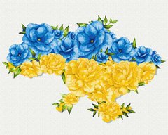 Купити Квітуча Україна Патріотична картина за номерами без коробки  в Україні