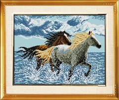 Купить 30243 Бегущие по волнам лошади Набор алмазной мозаики  в Украине