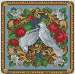 Купити 30645 Пара голубів. Алмазна мозаїка (квадратні, повна)  в Україні