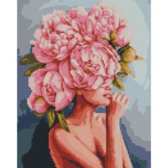 Купить Волосы-цветы 30х40 см Алмазная картина по номерам круглыми камушками  в Украине