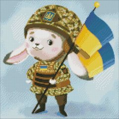 Купить Зайка защитник Мозаичная картина по номерам 40х40 см  в Украине