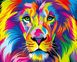 Радужный лев Антистрес раскраска по номерам 40 х 50 см, Подарочная коробка, 40 х 50 см