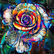 Алмазная мозаика без подрамника Роза – Граффити 40х40 см, Нет, 40 х 40 см