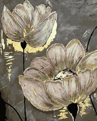 Купити Набір для малювання картини за номерами Гарні квіти (золоті фарби)  в Україні