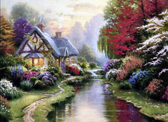 Купить Дом мечты – Цветущий сад, худ.Кинкейд Алмазная мозаика 55 х 40 см  в Украине