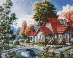 Купити Бабусин будинок ©Сергій Лобач Мозаїчна картина за номерами 40х50 см  в Україні