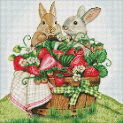 Купити Набір з алмазною мозаїкою "Кролики на пікніку" 40х40см  в Україні