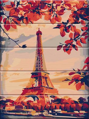 Купити Картина за номерами на дереві Париж  в Україні